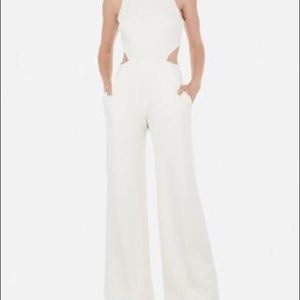 White jumpsuit with side cut outs